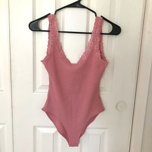 Pink Lace Bodysuit